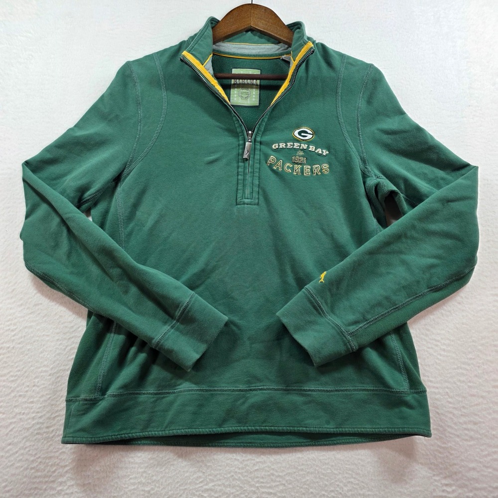 Tommy Bahama Green Bay Packers Mens Medium Quarter Zip Pullover Green TW211689‎